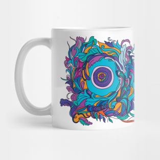 Perception psychedelic eye with iris Mug